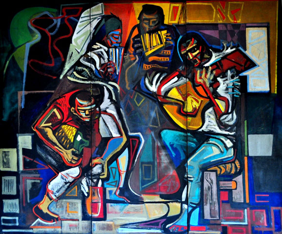 Musicos y Vino de Pardo Orlando (2/11/1930- 24/08/2014) en venta en Achaval Carlos - Pinturas, dibujos, carbonillas, esculturas, grabados y antigedades