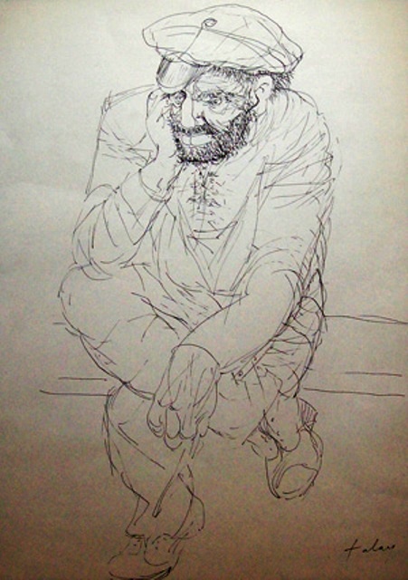 S/T Personaje -Vendido - de Lajos Szalay (1909 -1995) en venta en Achaval Carlos - Pinturas, dibujos, carbonillas, esculturas, grabados y antigedades