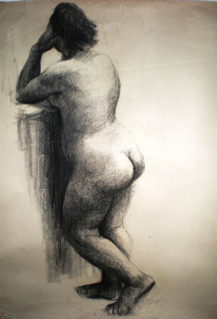 Figura femenina parada de espalda de Bermudez Jose (1923 - Mendoza) en venta en Achaval Carlos - Pinturas, dibujos, carbonillas, esculturas, grabados y antigedades