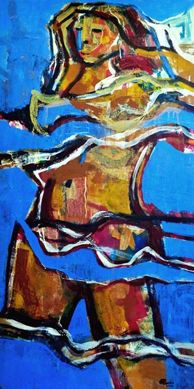 Zonda Andino en Azul de Pardo Orlando (2/11/1930- 24/08/2014) en venta en Achaval Carlos - Pinturas, dibujos, carbonillas, esculturas, grabados y antigedades