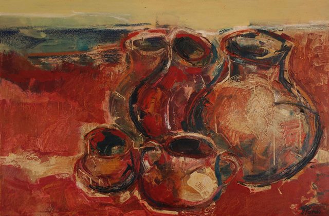 Cuadro Cacharros en Rojo  VENDIDO de Pardo Orlando (2/11/1930- 24/08/2014)