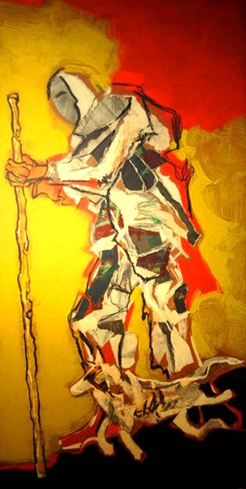 Cuadro Caminante con perro de Pardo Orlando (2/11/1930- 24/08/2014)