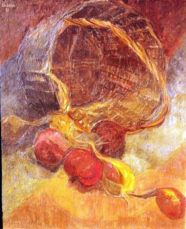 Cuadro Cebollas y Cesto de Urbano Guillermo