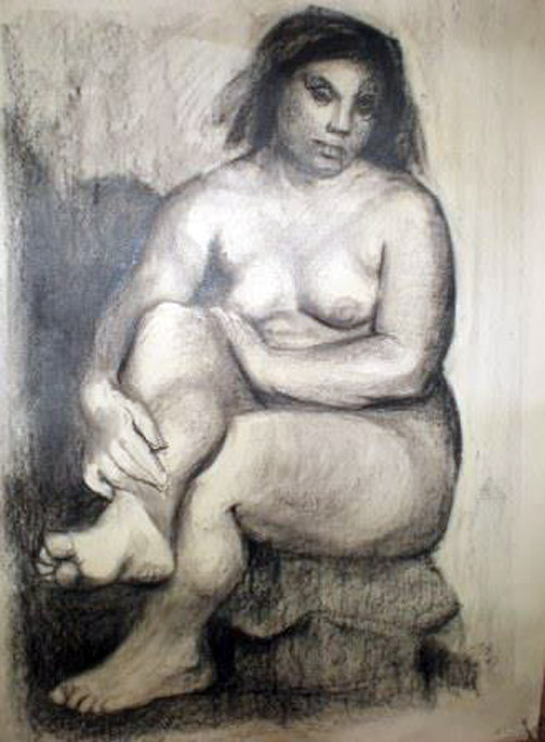 Sentada de Frente Desnuda