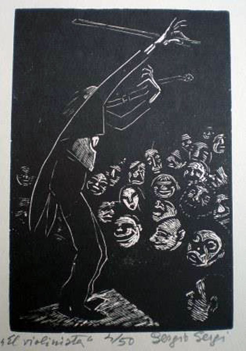 Cuadro Violinista de Sergi Sergio (1896-1973)